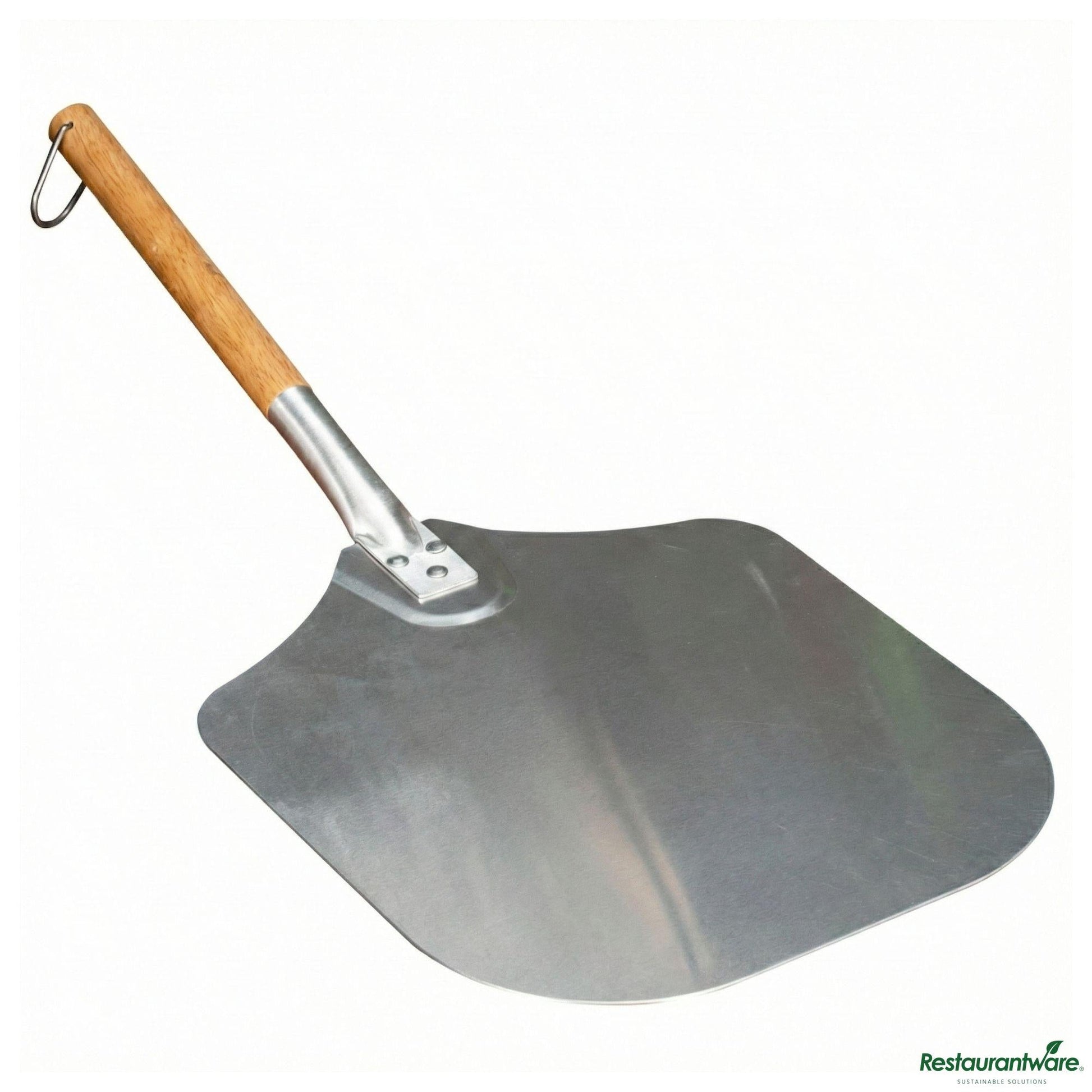 Wholesale Restaurantware Met Lux Aluminum Pizza Peel - with 10" Wooden Handle - 12" X 14"- Bulk