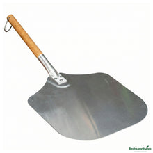 Wholesale Restaurantware Met Lux Aluminum Pizza Peel - with 10" Wooden Handle - 12" X 14"- Bulk