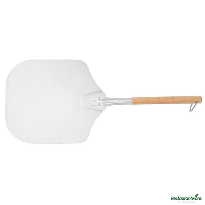 Wholesale Restaurantware Met Lux Aluminum Pizza Peel - with 10" Wooden Handle - 12" X 14"- Bulk
