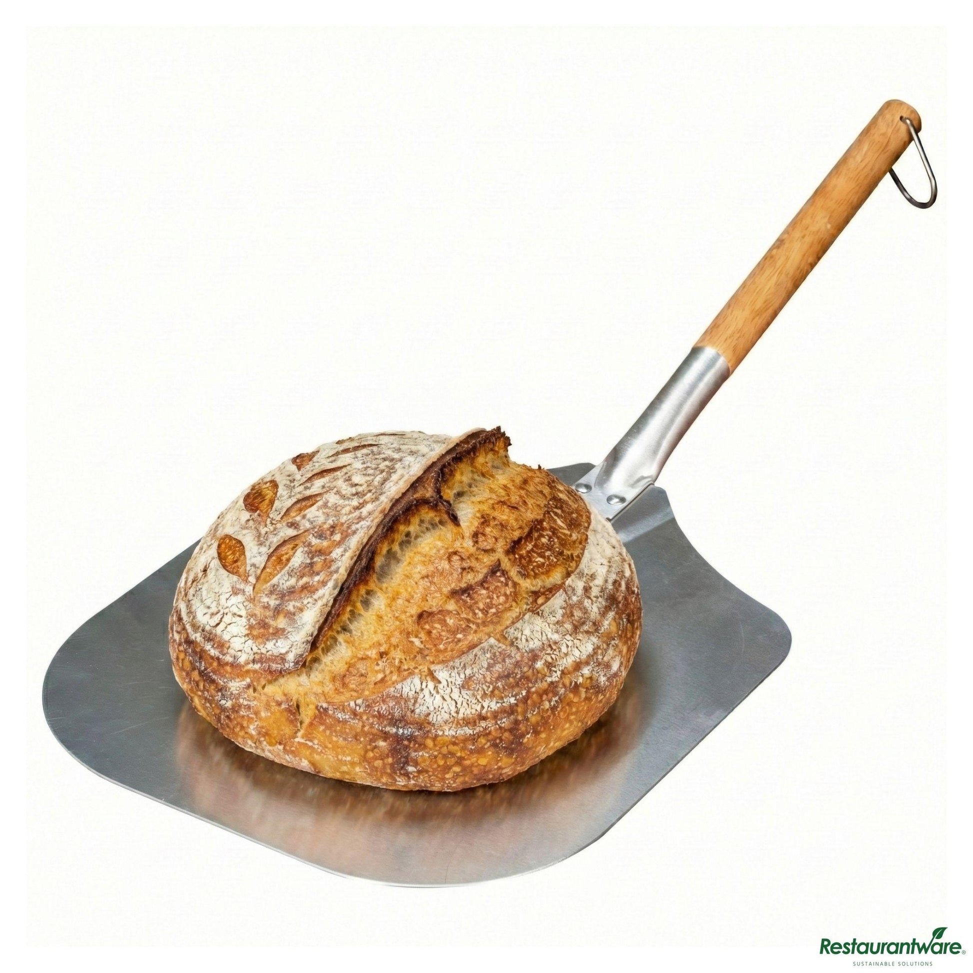 Wholesale Restaurantware Met Lux Aluminum Pizza Peel - with 10" Wooden Handle - 12" X 14"- Bulk