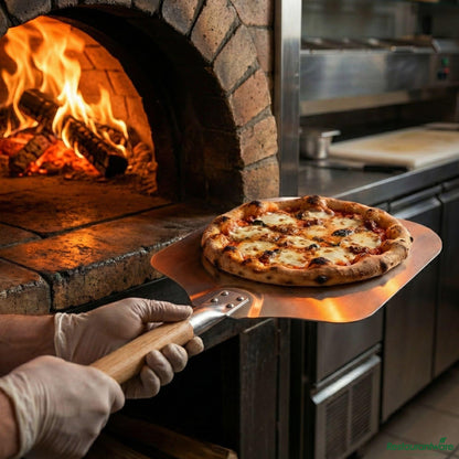 Wholesale Restaurantware Met Lux Aluminum Pizza Peel - with 21" Wooden Handle - 12" X 14"- Bulk