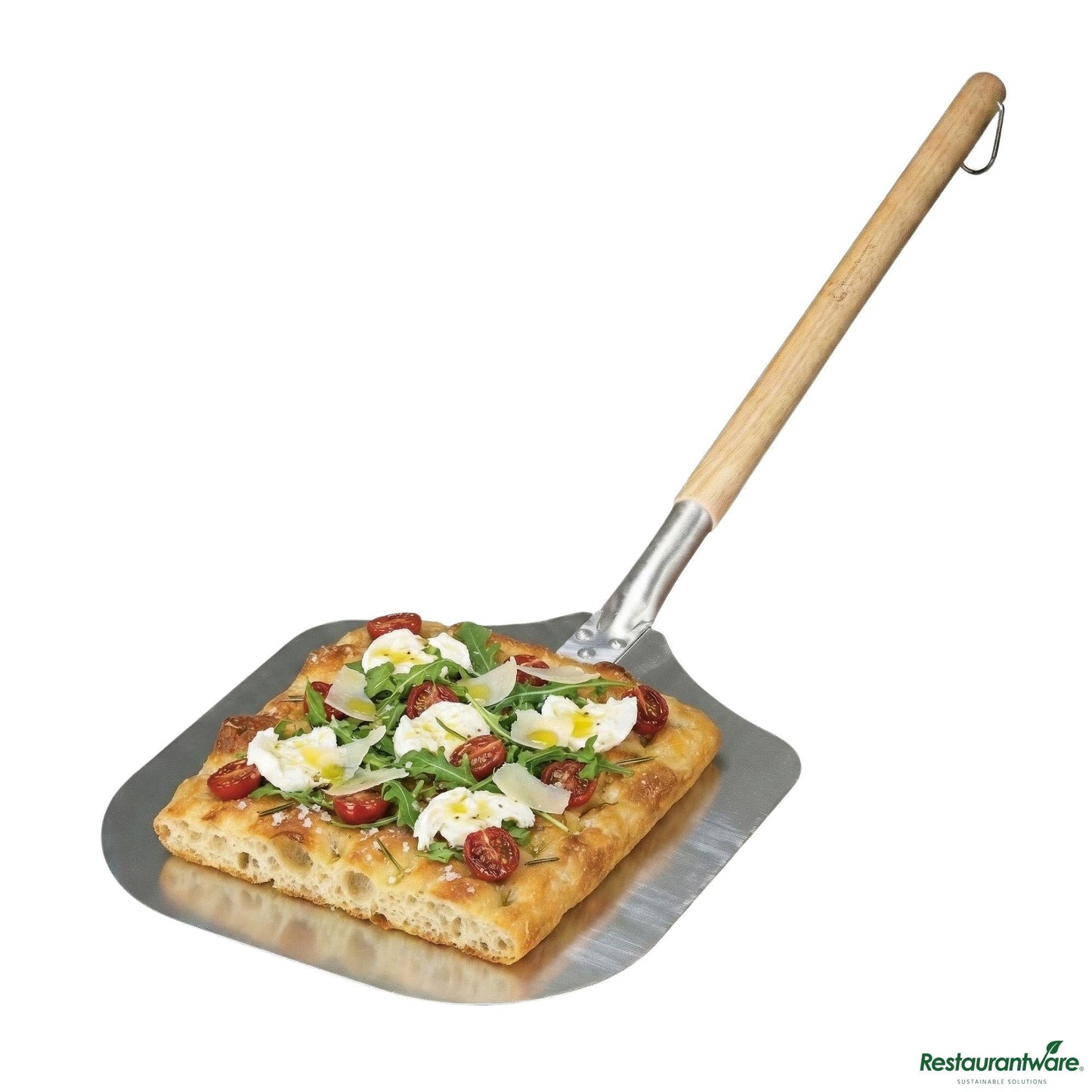 Wholesale Restaurantware Met Lux Aluminum Pizza Peel - with 21" Wooden Handle - 12" X 14"- Bulk