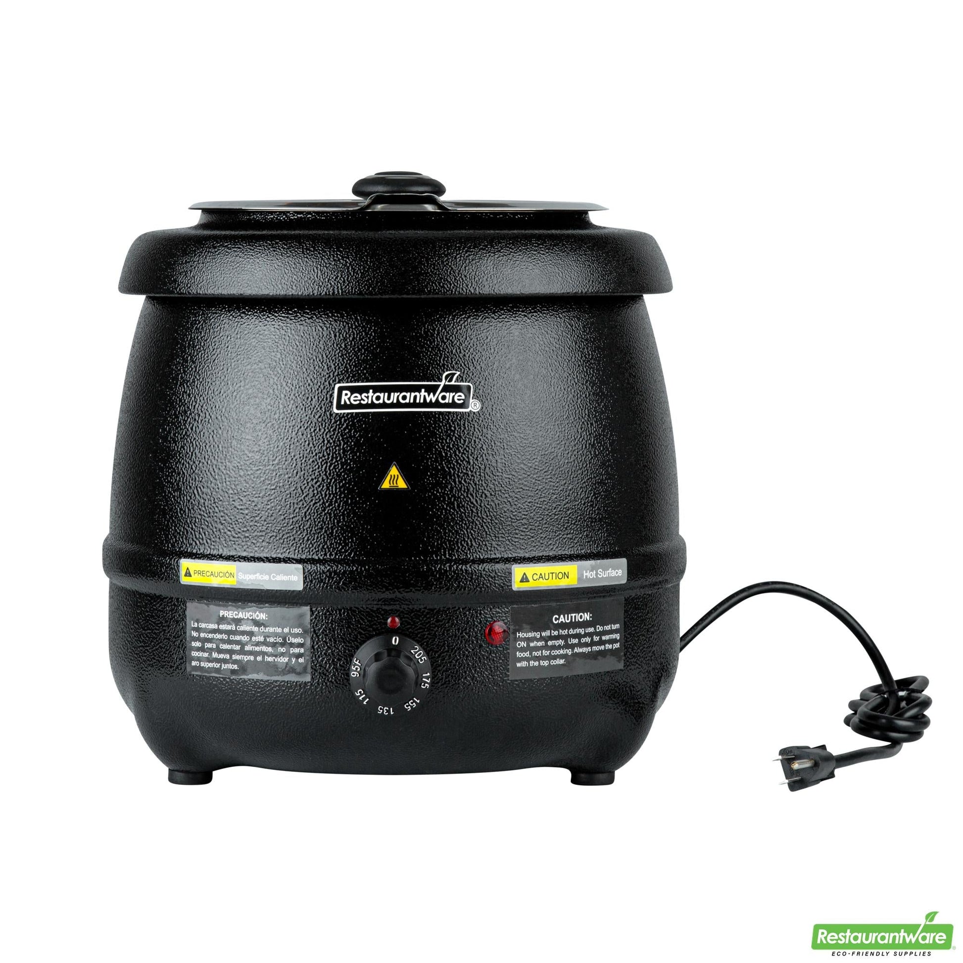 Wholesale Restaurantware 10 Qt Black Soup Kettle Warmer - 110v, 800w - 13.4" X 13.4" X 13.5"- Bulk