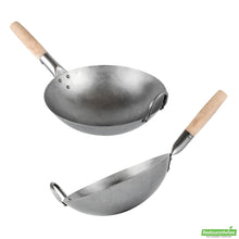 Wholesale Restaurantware 12" Carbon Steel Round Bottom Wok / Stir Fry Pan - Hand Hammered- Bulk
