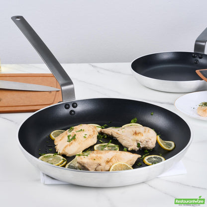 Wholesale Restaurantware Aluminum 14" Fry Pan - Non-Stick, Induction Ready, Heavy Duty- Bulk