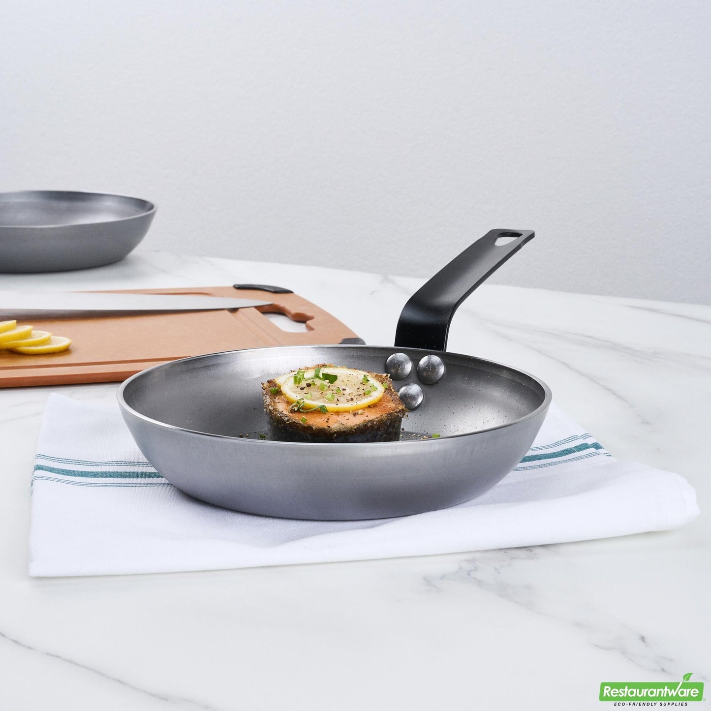 Wholesale Restaurantware Carbon Steel 8" Fry Pan - 14.2" X 7.9" X 3.5"- Bulk
