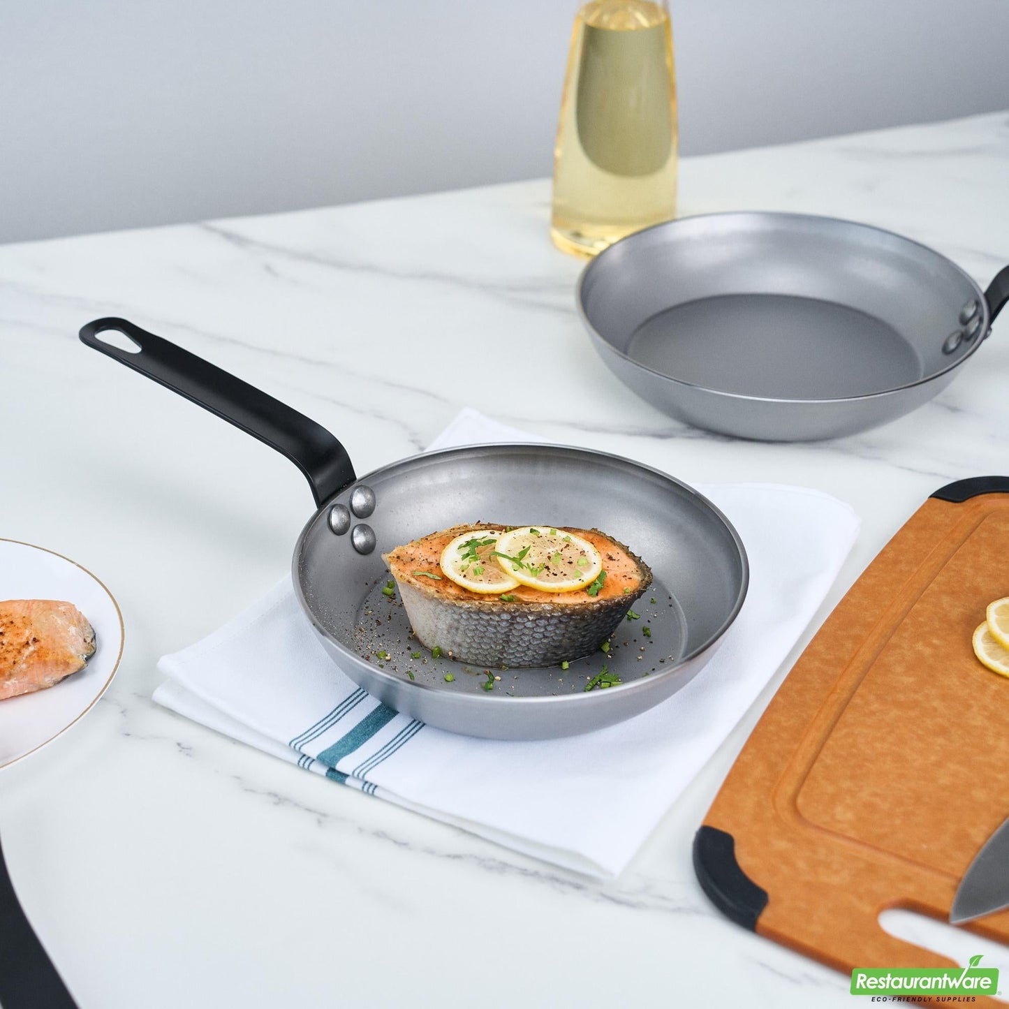 Wholesale Restaurantware Carbon Steel 8" Fry Pan - 14.2" X 7.9" X 3.5"- Bulk