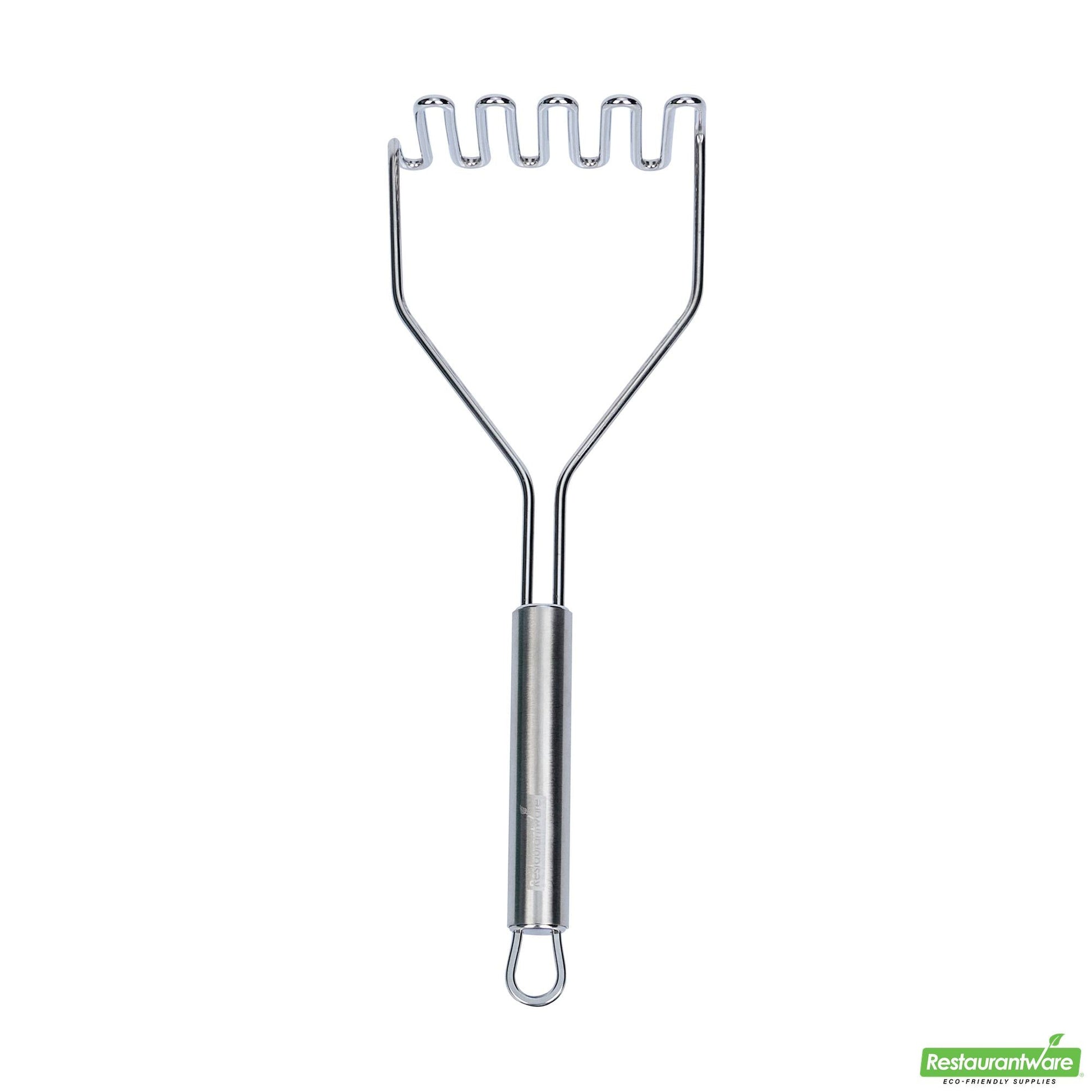 Wholesale Restaurantware Stainless Steel Square-Faced Potato / Bean Masher - 11" X 4.3" X 2.3"- Bulk