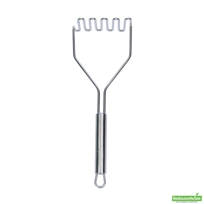 Wholesale Restaurantware Stainless Steel Square-Faced Potato / Bean Masher - 11" X 4.3" X 2.3"- Bulk