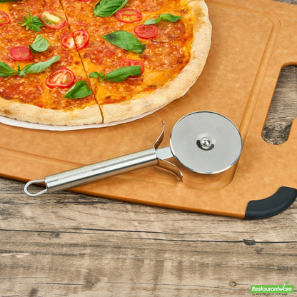 Wholesale Restaurantware Stainless Steel Pizza Wheel - with Finger Guard - 7.8" X 2.6" X 0.6"- Bulk