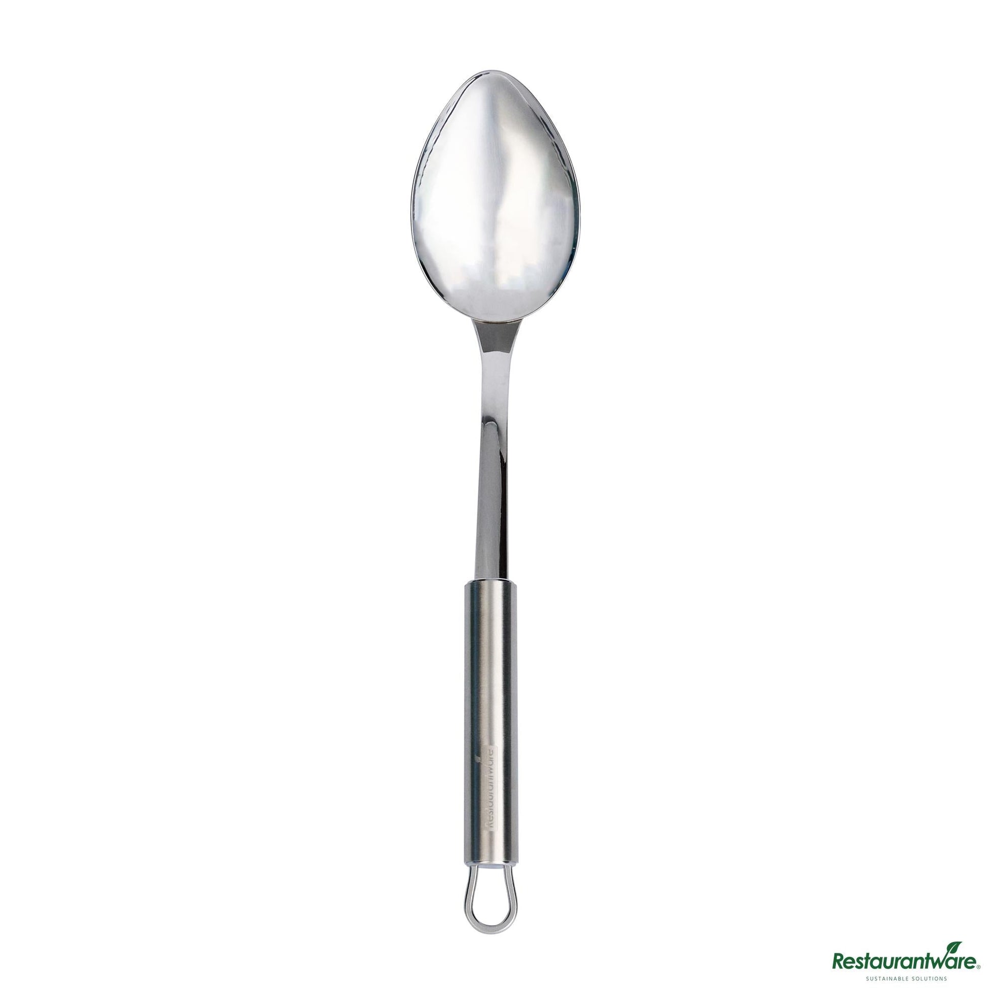 Wholesale Restaurantware Stainless Steel Serving Spoon - Solid - 12.3" X 2.5" X 1.6"- Bulk