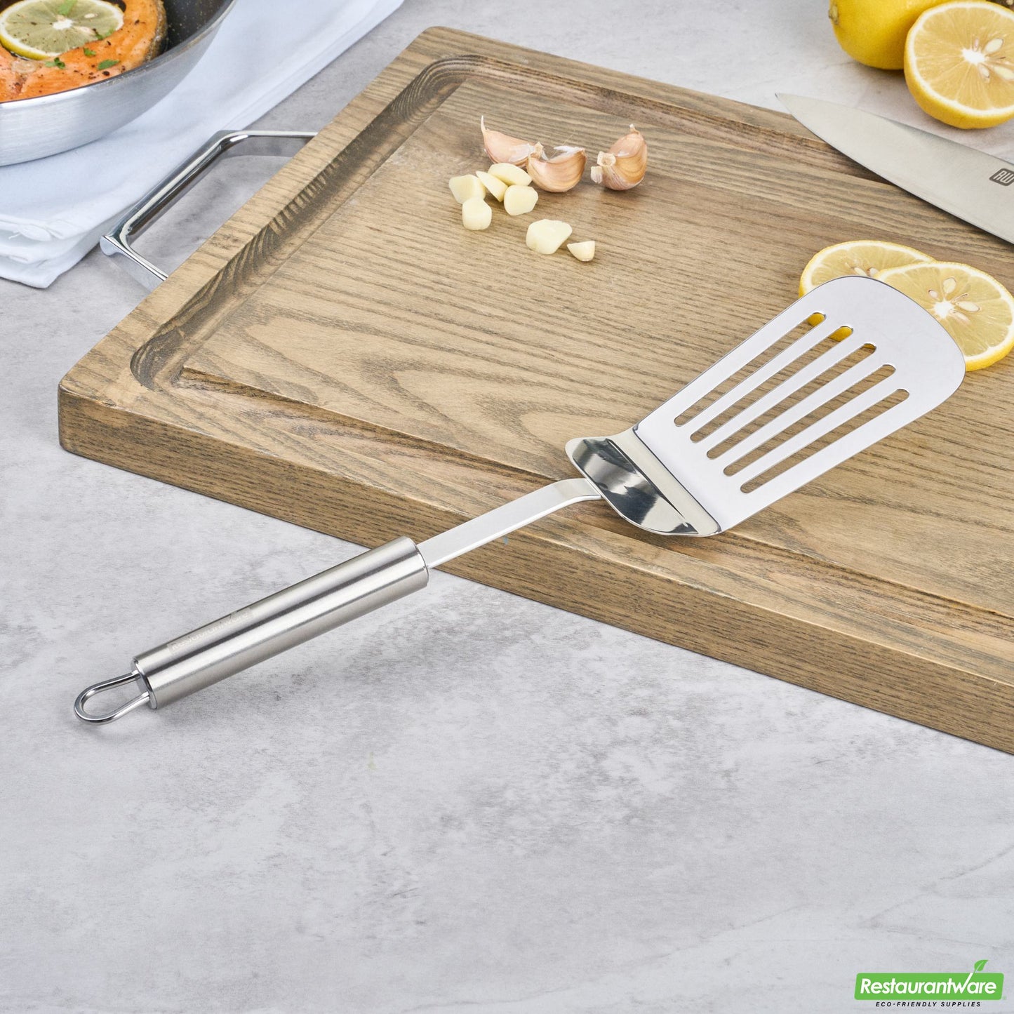 Wholesale Restaurantware Stainless Steel Slotted Turner / Spatula - 12.6" X 3.1" X 1.5"- Bulk