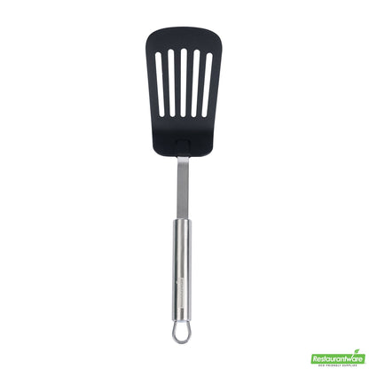 Wholesale Restaurantware Black Nylon High Heat Slotted Turner / Spatula - 12.4" X 3.1" X 1.5"- Bulk