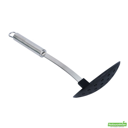 Wholesale Restaurantware Black Nylon High Heat Skimmer - Stainless Steel Handle - 12.8" X 4.3" X 2.9"- Bulk