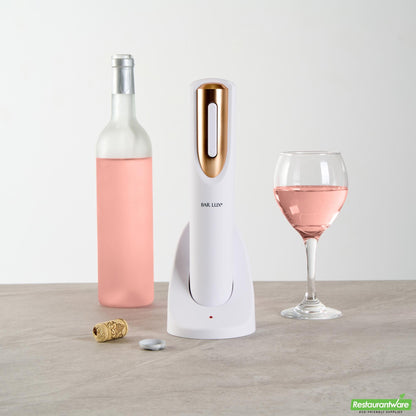 Wholesale Restaurantware White and Rose Gold Electric Wine Opener - 4.4" X 4" X 11.5"- Bulk