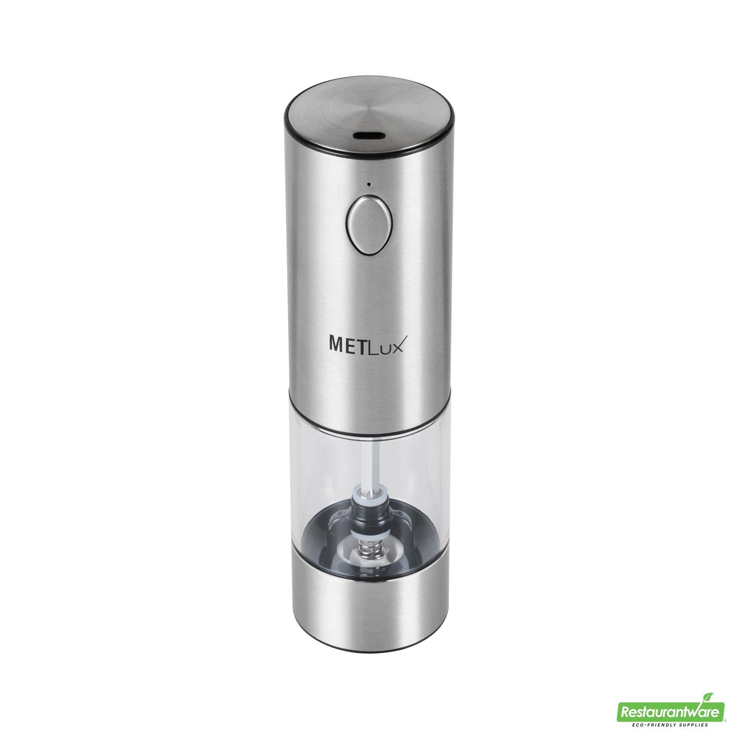 Wholesale Restaurantware Black Electric Salt or Pepper Grinder - Rechargeable, with Led Light - 2" X 2" X 7.4"- Bulk