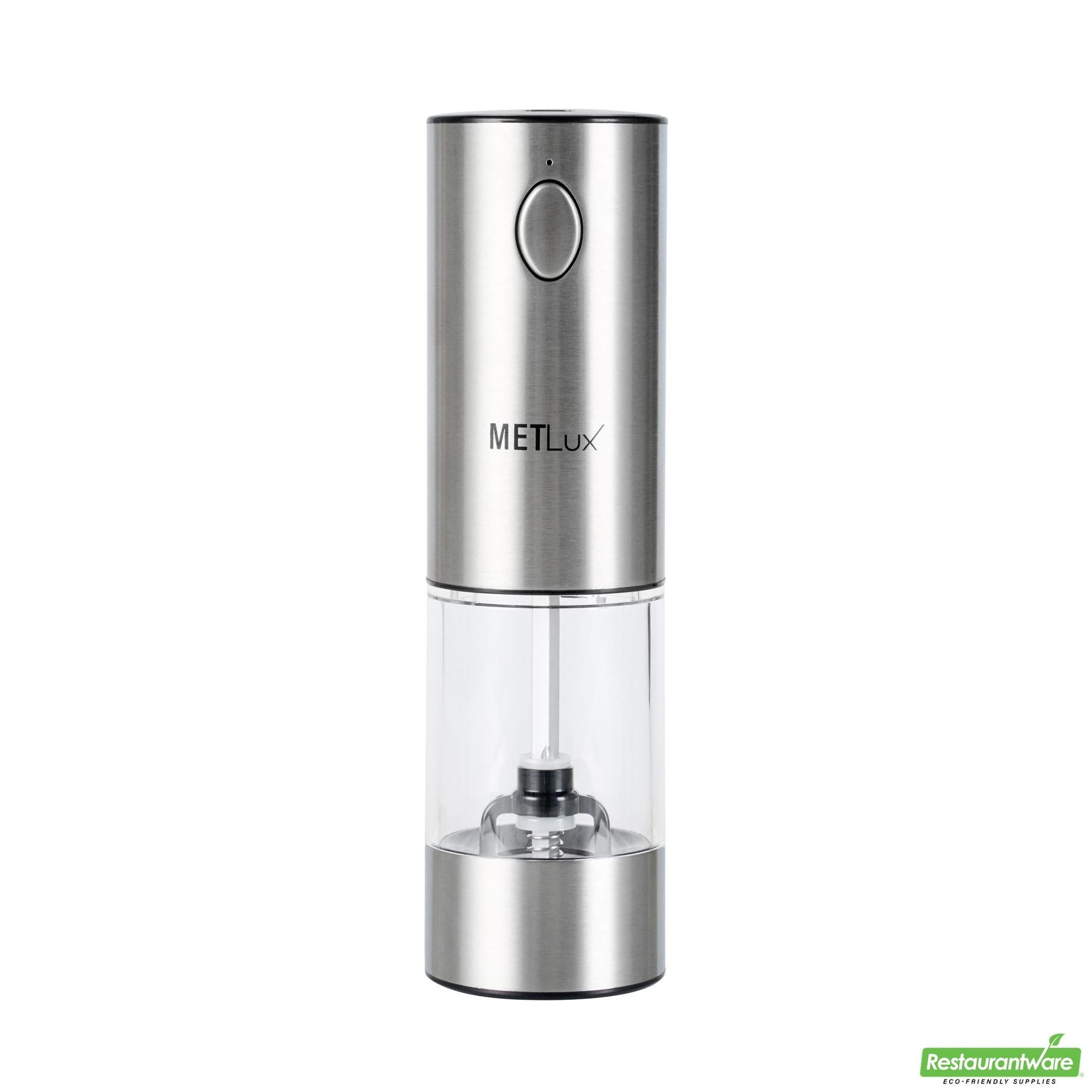 Wholesale Restaurantware Black Electric Salt or Pepper Grinder - Rechargeable, with Led Light - 2" X 2" X 7.4"- Bulk