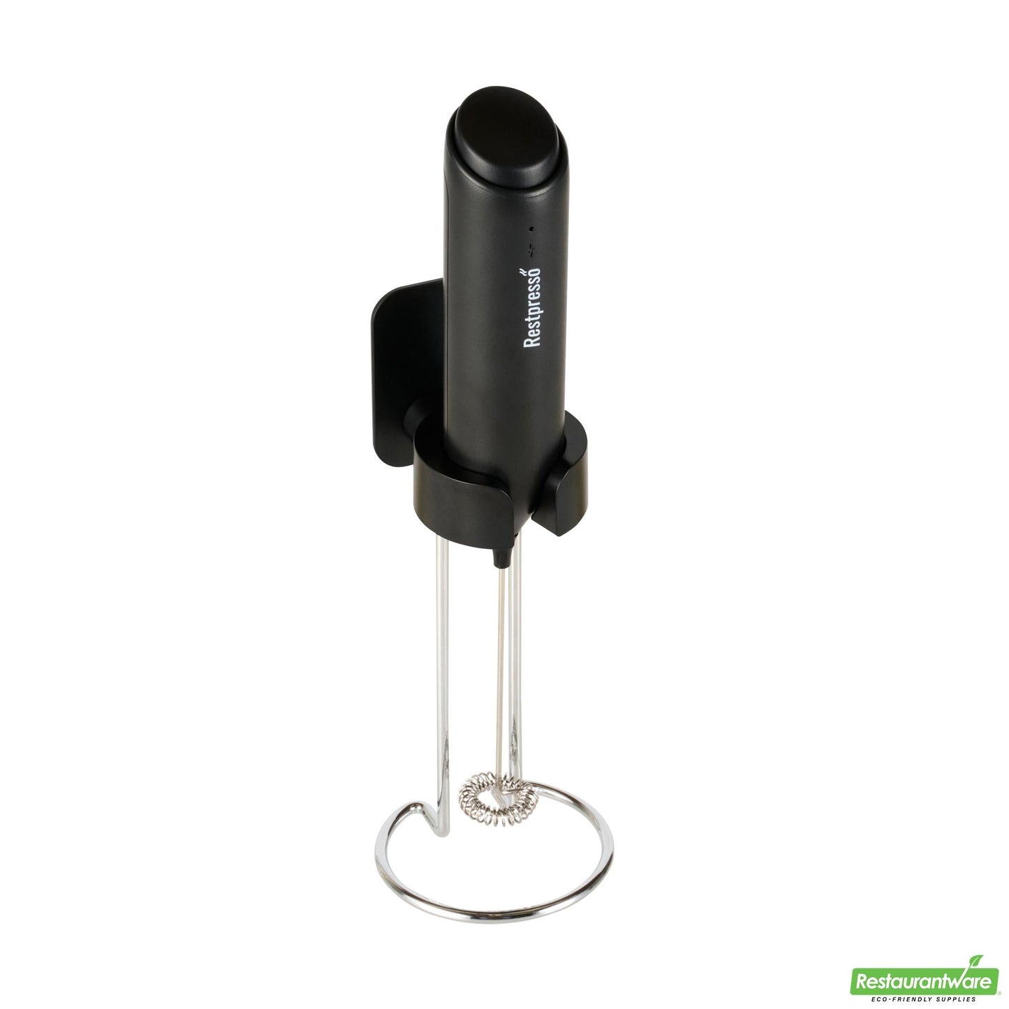 Wholesale Restaurantware Black Electric Handheld Milk Frother - with Charging Stand - 1.3" X 1.3" X 9.1"- Bulk