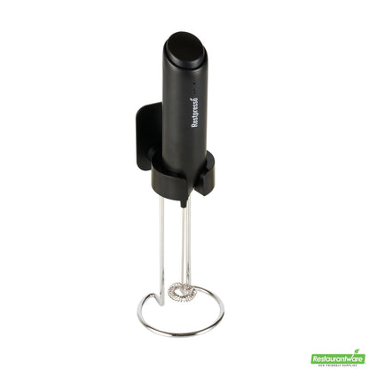 Wholesale Restaurantware Black Electric Handheld Milk Frother - with Charging Stand - 1.3" X 1.3" X 9.1"- Bulk