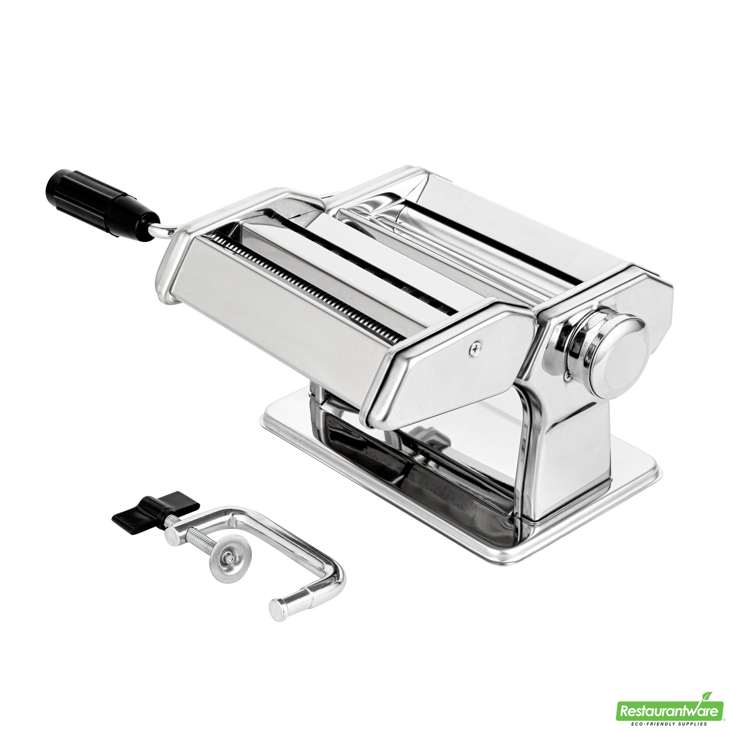 Wholesale Restaurantware Stainless Steel Manual Pasta Machine - 9 Adjustable Thickness Settings - 8.3" X 7.8" X 6.2"- Bulk