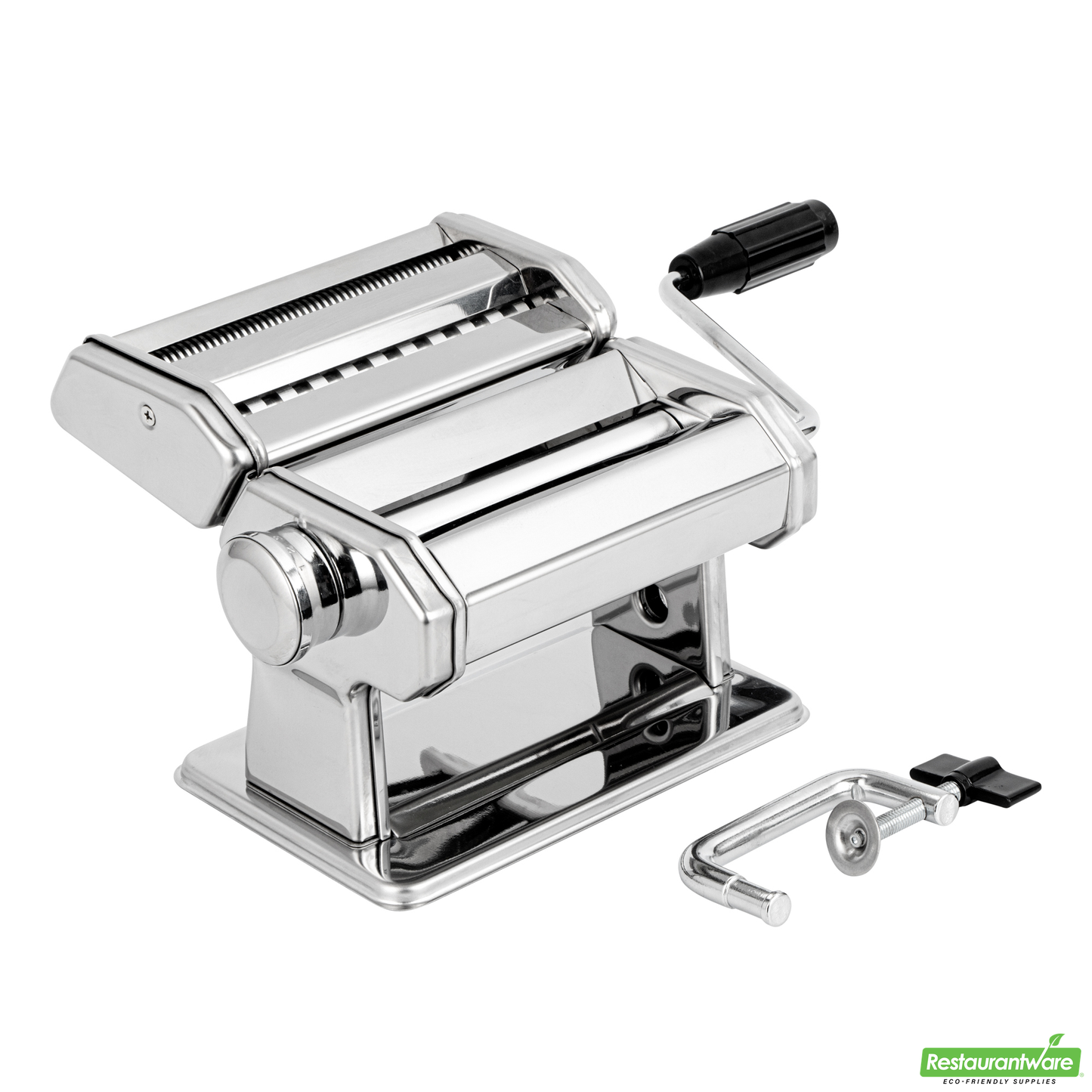Wholesale Restaurantware Stainless Steel Manual Pasta Machine - 9 Adjustable Thickness Settings - 8.3" X 7.8" X 6.2"- Bulk