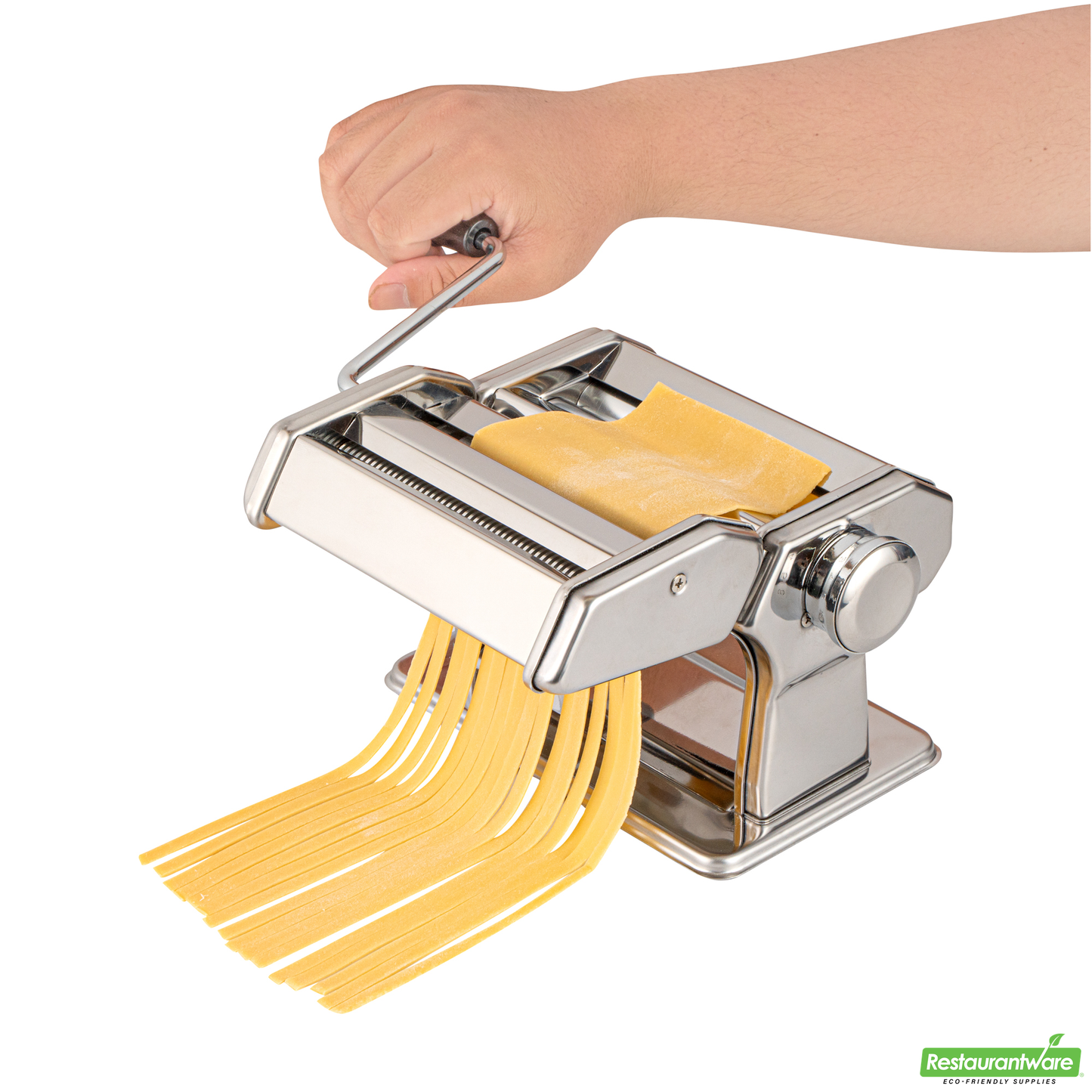 Wholesale Restaurantware Stainless Steel Manual Pasta Machine - 9 Adjustable Thickness Settings - 8.3" X 7.8" X 6.2"- Bulk