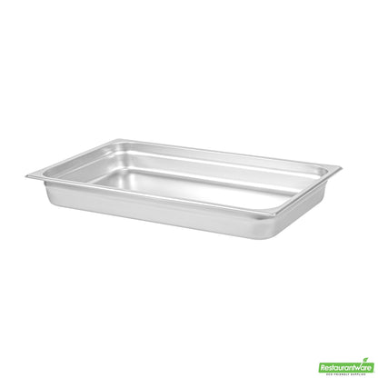 Wholesale Restaurantware Kitchen Tek Stainless Steel Full Size Steam Table Pan - 2 1/2 Inch Deep, Anti Jam- Bulk