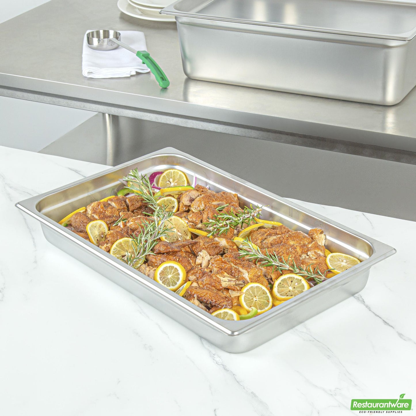 Wholesale Restaurantware Kitchen Tek Stainless Steel Full Size Steam Table Pan - 2 1/2 Inch Deep, Anti Jam- Bulk