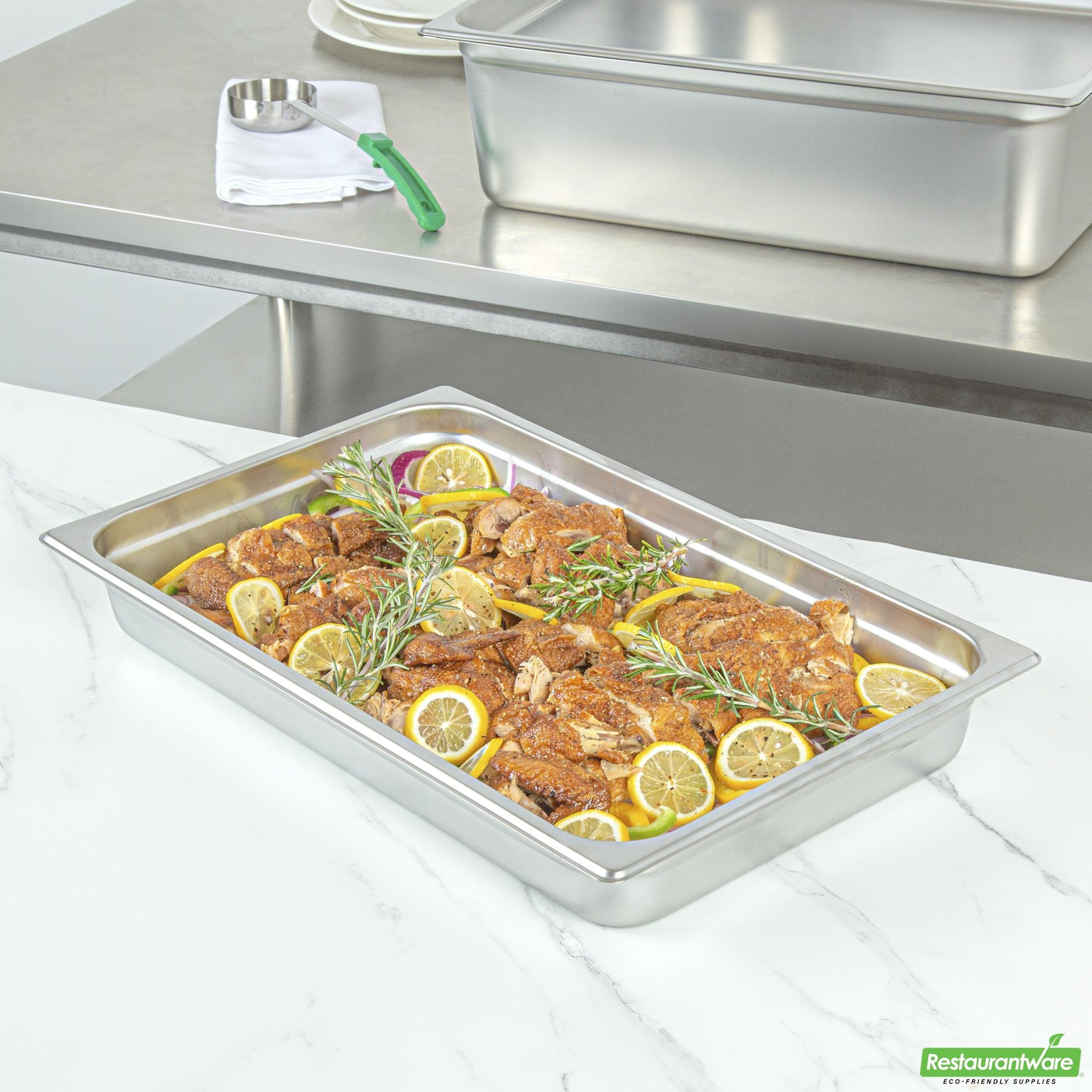 Wholesale Restaurantware Kitchen Tek Stainless Steel Full Size Steam Table Pan - 2 1/2 Inch Deep, Anti Jam- Bulk