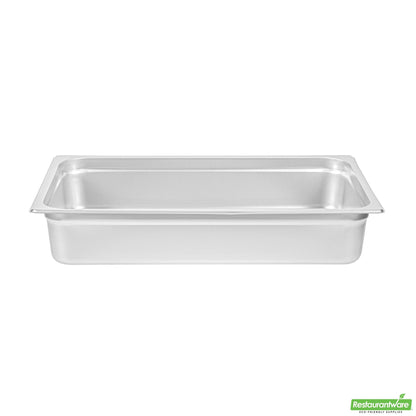 Wholesale Restaurantware Kitchen Tek Stainless Steel Full Size Steam Table Pan - 4 Inch Deep, Anti Jam- Bulk
