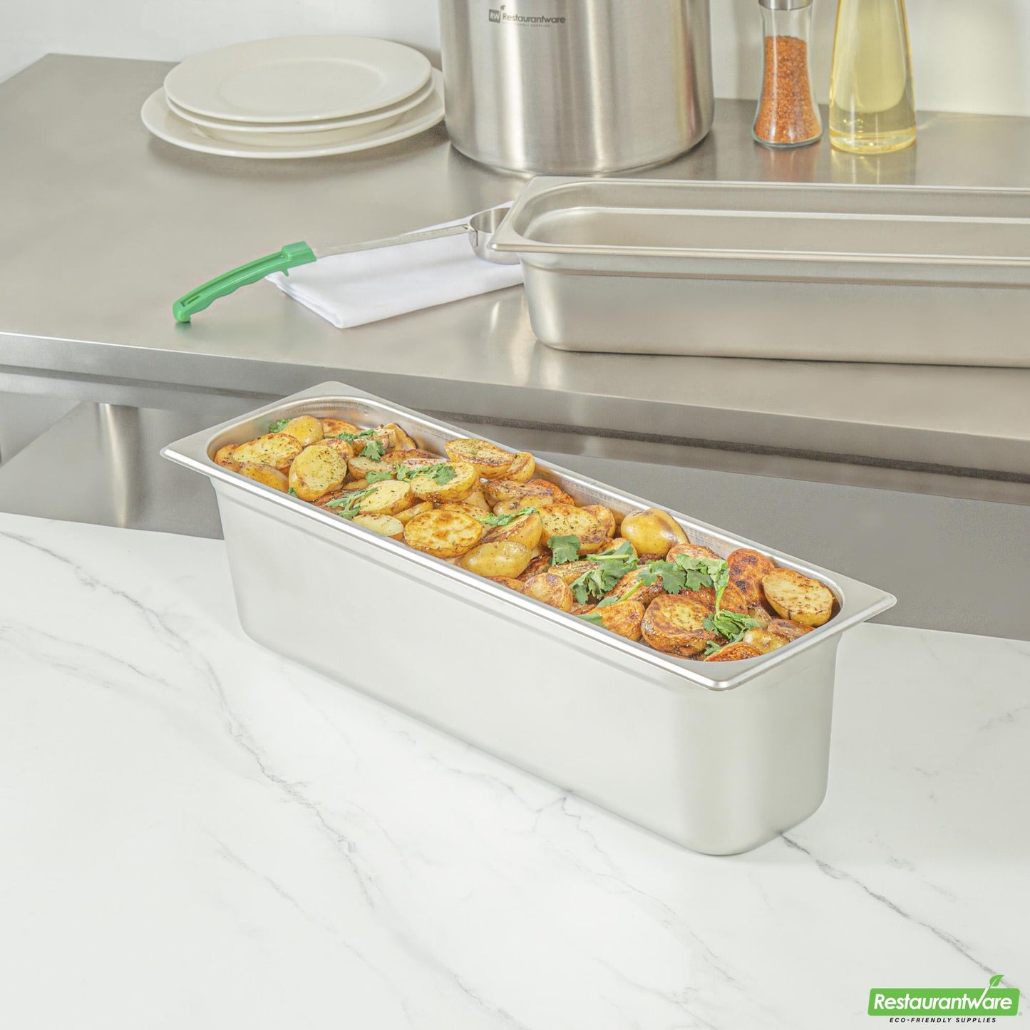 Wholesale Restaurantware Stainless Steel 1/2 Size Long Steam Table Pan - 6 Inch Deep- Bulk