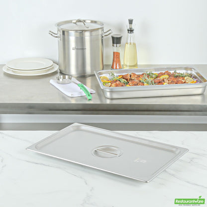 Wholesale Restaurantware Stainless Steel Lid - Fits Full Size Steam Table Pan- Bulk