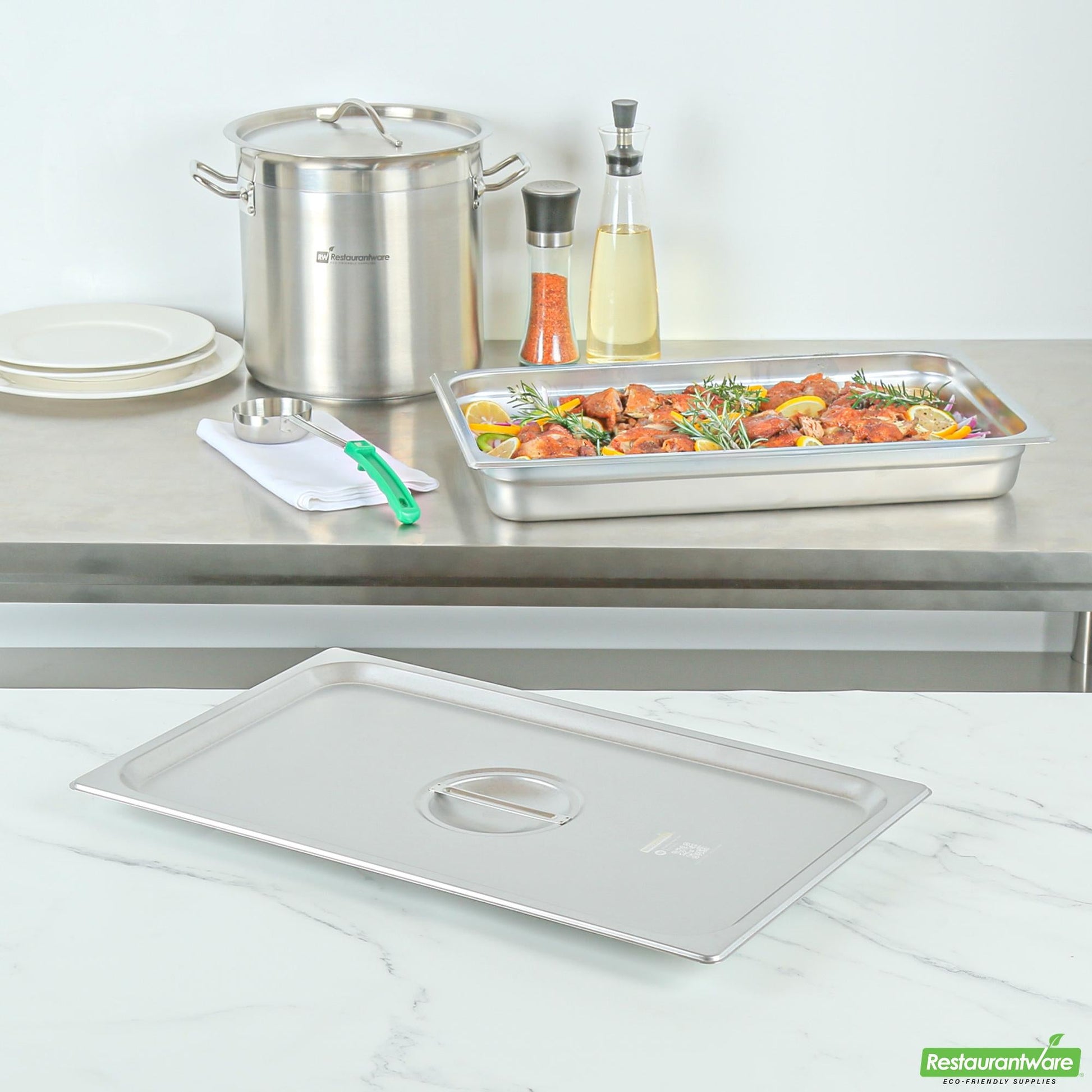 Wholesale Restaurantware Stainless Steel Lid - Fits Full Size Steam Table Pan- Bulk