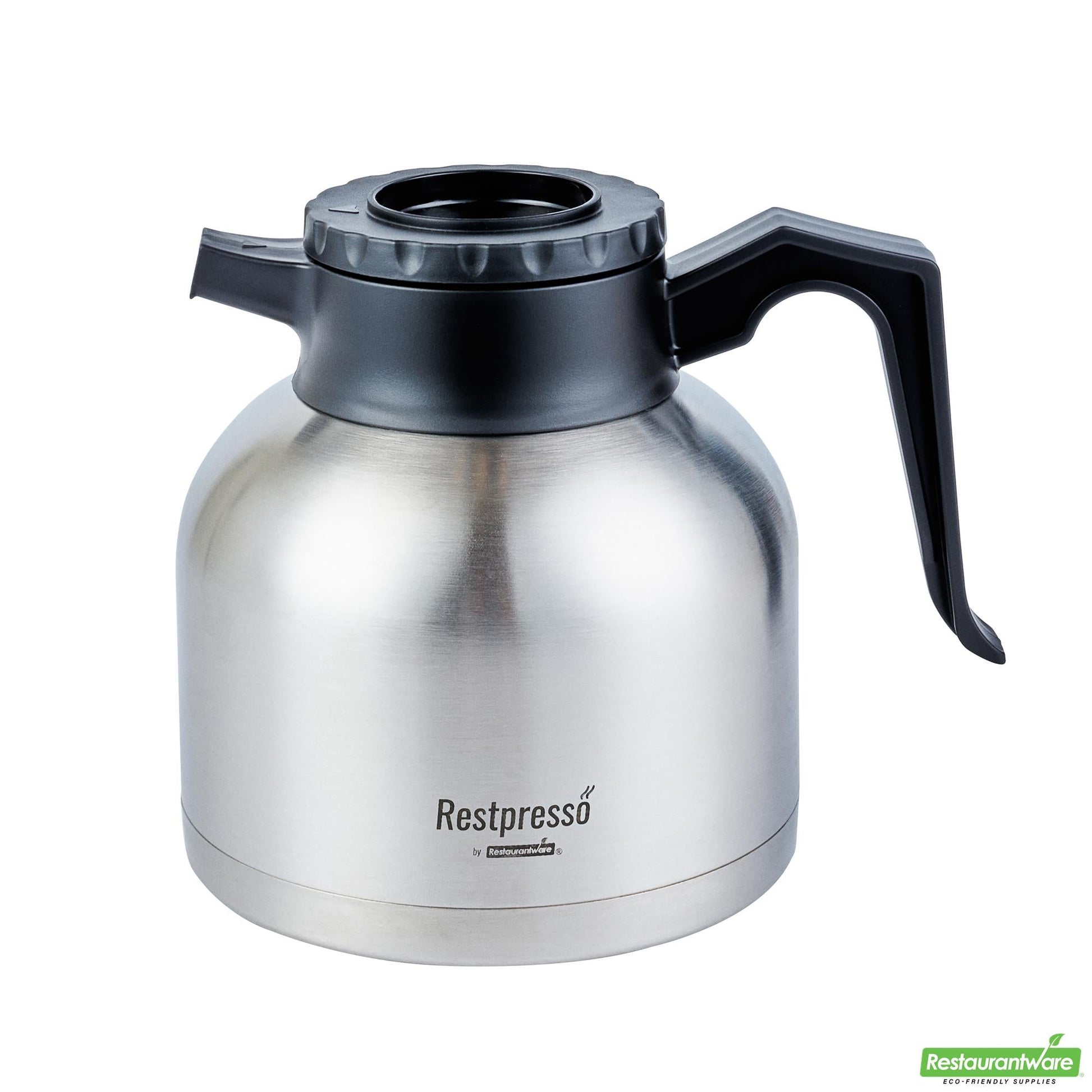 Wholesale Restaurantware Restpresso 68 Oz Insulated Coffee Carafe / Server - with Regular and Decaf Brew Thru Lids - 8 3/4" X 6 1/4" X 7" - 1 Count Box- Bulk
