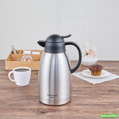 Wholesale Restaurantware Restpresso 68 Oz Vacuum Insulated Coffee Carafe / Server - 7 3/4" X 5 1/2" X 11" - 1 Count Box- Bulk