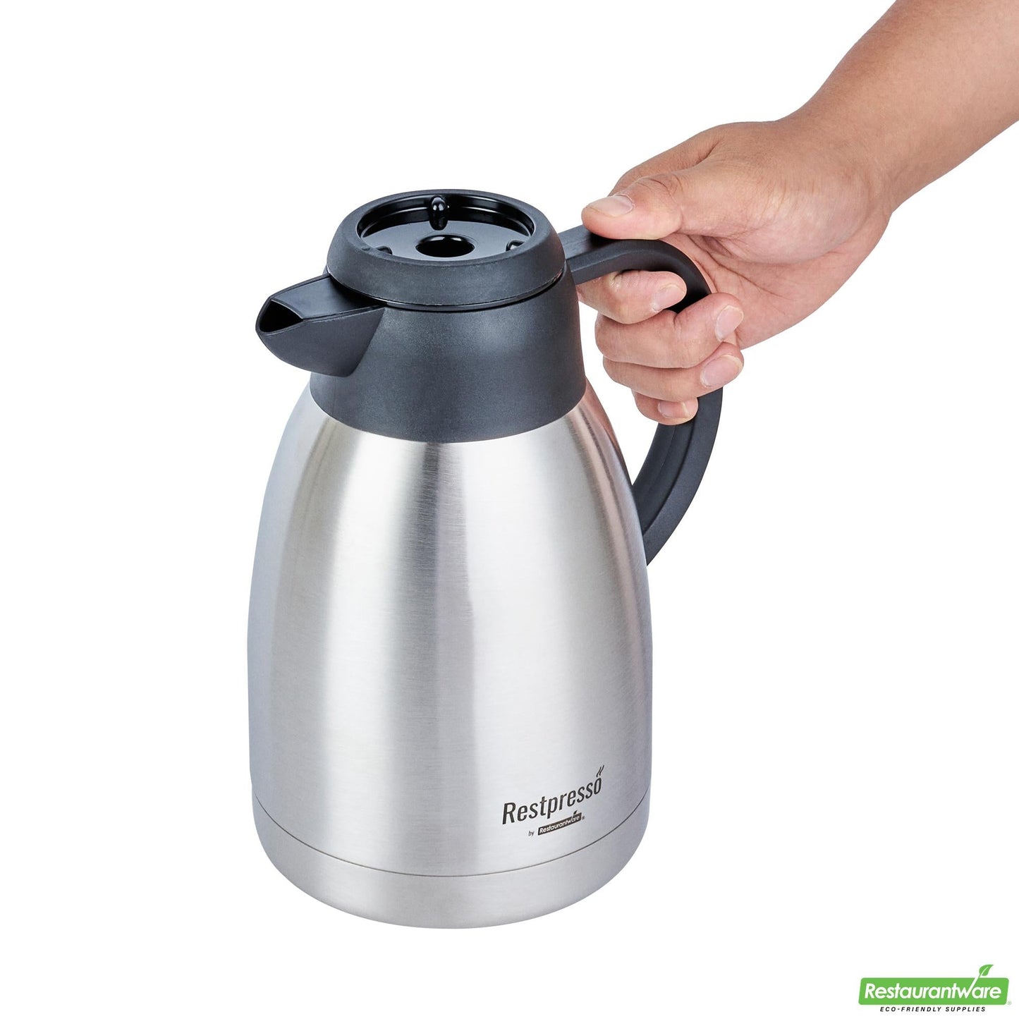 Wholesale Restaurantware Restpresso 51 Oz Insulated Coffee Carafe / Server - with Regular and Decaf Brew Thru Lids - 7 3/4" X 5 1/2" X 8 1/4" - 1 Count Box- Bulk