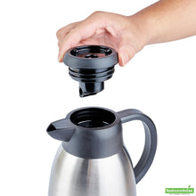 Wholesale Restaurantware Restpresso 68 Oz Insulated Coffee Carafe / Server - with Regular and Decaf Brew Thru Lids - 11 1/4" X 5 1/2" X 7" - 1 Count Box- Bulk