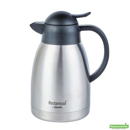 Wholesale Restaurantware Restpresso 51 Oz Vacuum Insulated Coffee Carafe / Server - with Label Tags - 7 3/4" X 5 1/2" X 8 1/4" - 1 Count Box- Bulk