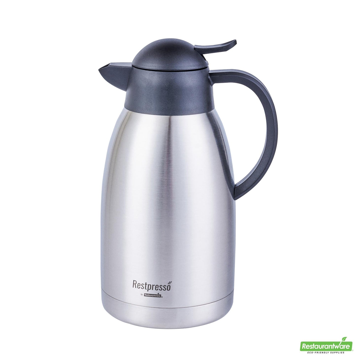 Wholesale Restaurantware Restpresso 68 Oz Vacuum Insulated Coffee Carafe / Server - with Label Tags - 11 1/4" X 5 1/2" X 7" - 1 Count Box- Bulk