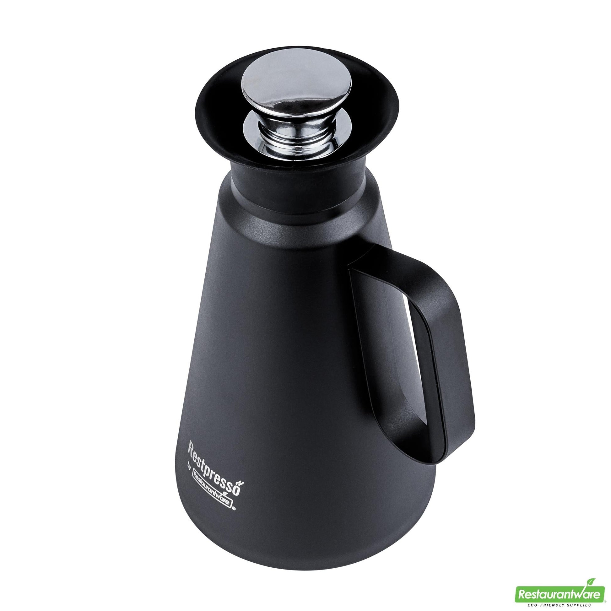 Wholesale Restaurantware Restpresso 34 Oz Black Vacuum Insulated Coffee / Tea Server - 360 Degree Pour - 1 Count Box- Bulk