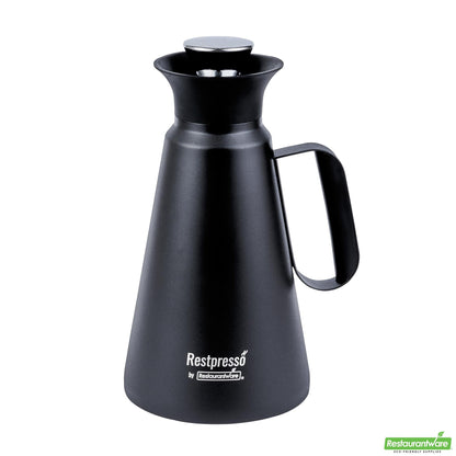 Wholesale Restaurantware Restpresso 34 Oz Black Vacuum Insulated Coffee / Tea Server - 360 Degree Pour - 1 Count Box- Bulk
