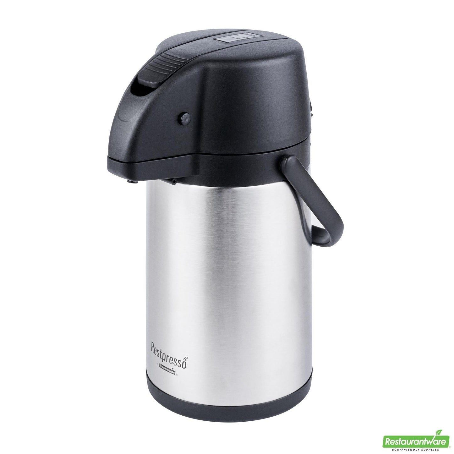 Wholesale Restaurantware Restpresso 2.2l Vacuum Insulated Airpot Coffee Dispenser - Pump Lever, 12 Hr Heat Retention, with Hanging Tag and Decals - 1 Count Box- Bulk