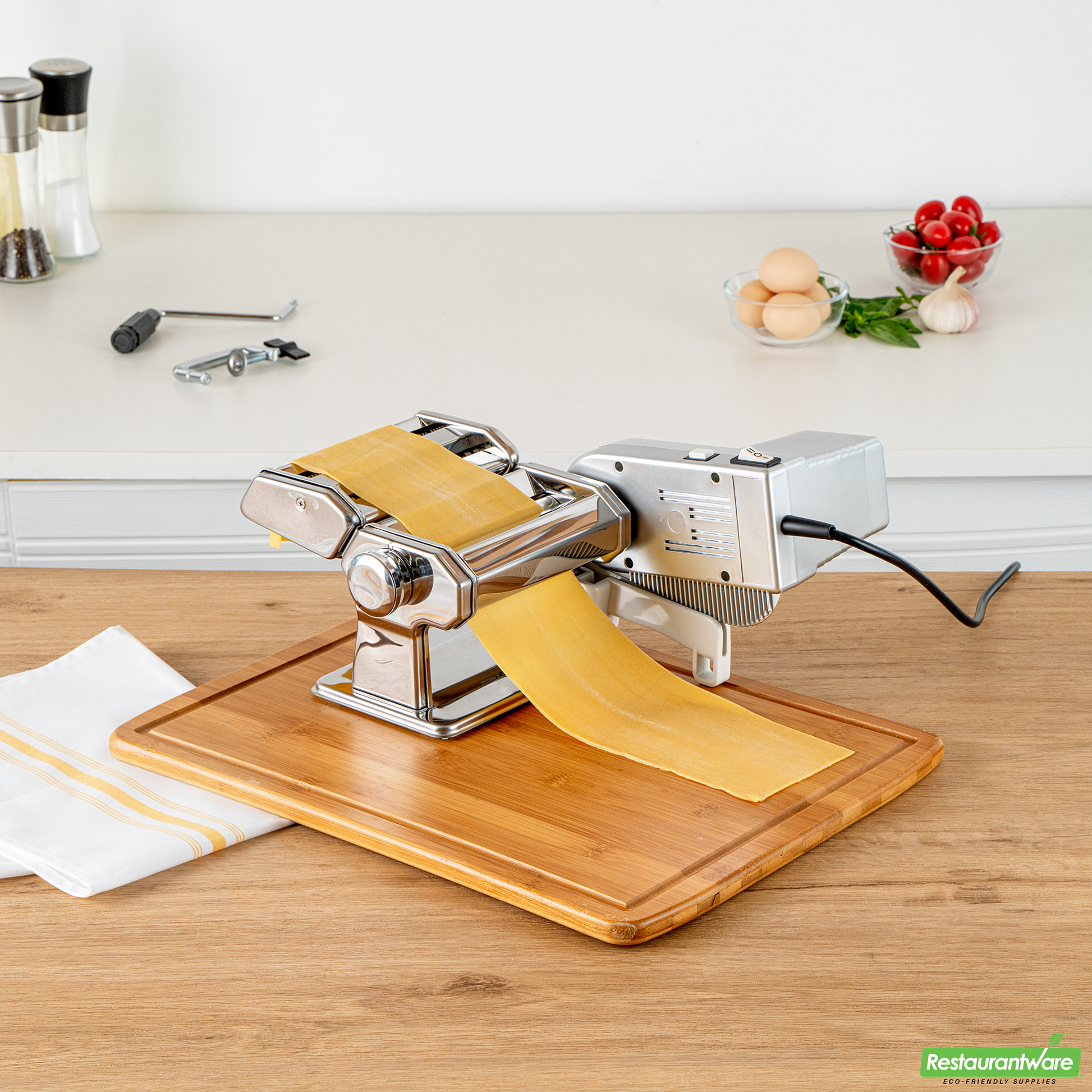 Wholesale Restaurantware Stainless Steel Electric Hybrid Pasta Machine - with 2-Speed Motor - 14.6" X 9.4" X 5.7"- Bulk