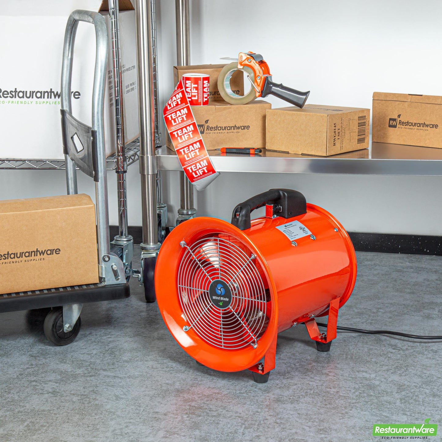 Wholesale Restaurantware Wind Blade Round Red Steel Portable High Velocity Ventilator Fan - 1/2 Hp,1,960 Cfm - 14'' X 13 1/2'' X 16 3/4'' - 1 Count Box- Bulk