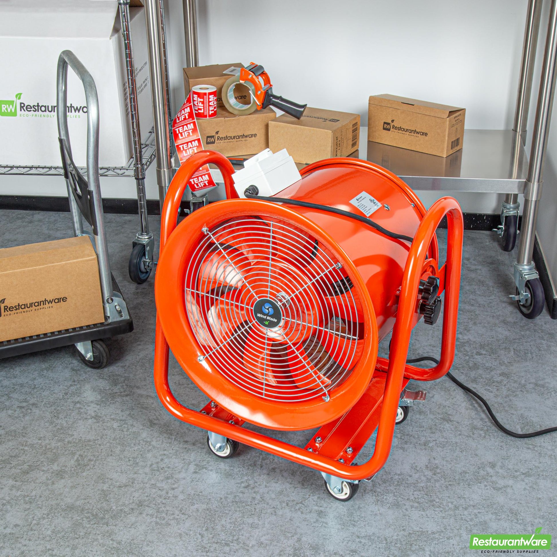 Wholesale Restaurantware Wind Blade Red Portable High Velocity Ventilator Fan - Tilt Head, 1 3/4 Hp, 4,643 Cfm - 16" - 1 Count Box- Bulk