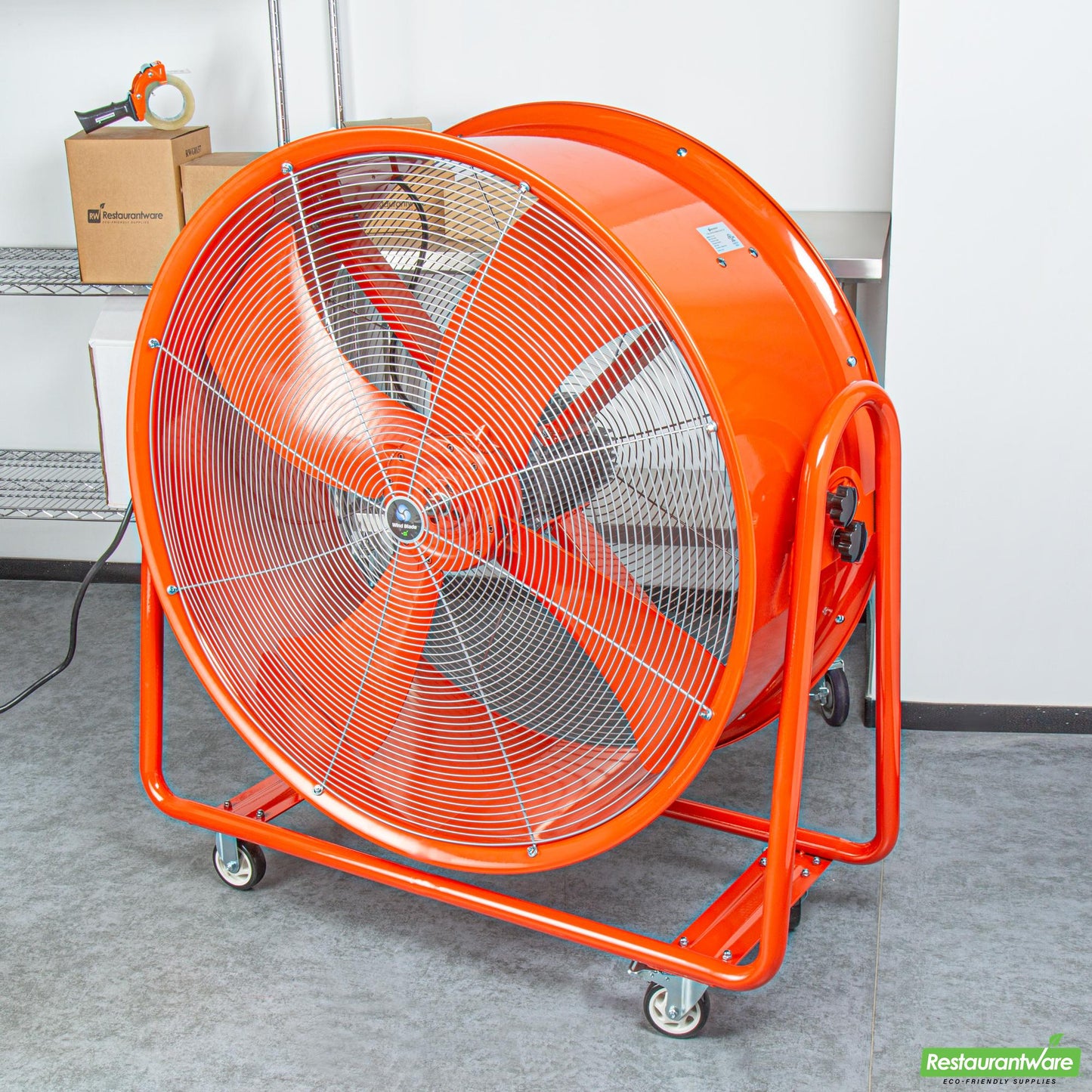 Wholesale Restaurantware Wind Blade Red Portable High Velocity Ventilator Drum Fan - Tilt Head, 1 1/2 Hp, 15,357 Cfm - 42" - 1 Count Box- Bulk