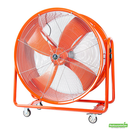 Wholesale Restaurantware Wind Blade Red Portable High Velocity Ventilator Drum Fan - Tilt Head, 1 1/2 Hp, 15,357 Cfm - 42" - 1 Count Box- Bulk