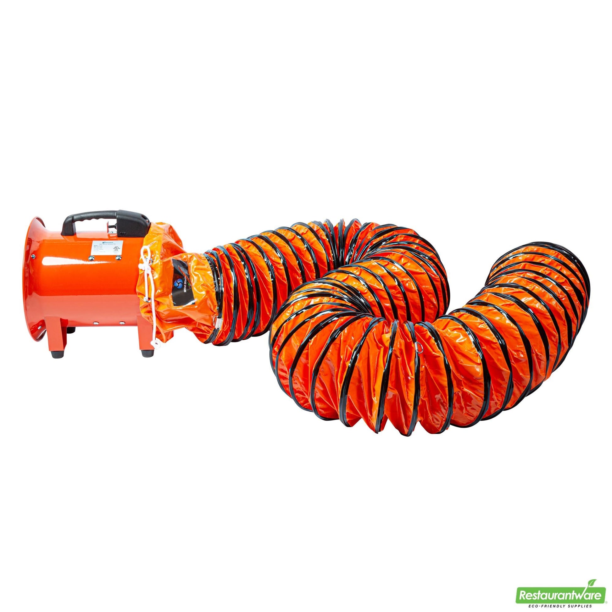 Wholesale Restaurantware Wind Blade Orange Pvc Ventilation Duct Hose - for 10" Ventilator Fan, Insulated, Extra Flexible - 9 3/4" X 25' - 1 Count Box- Bulk