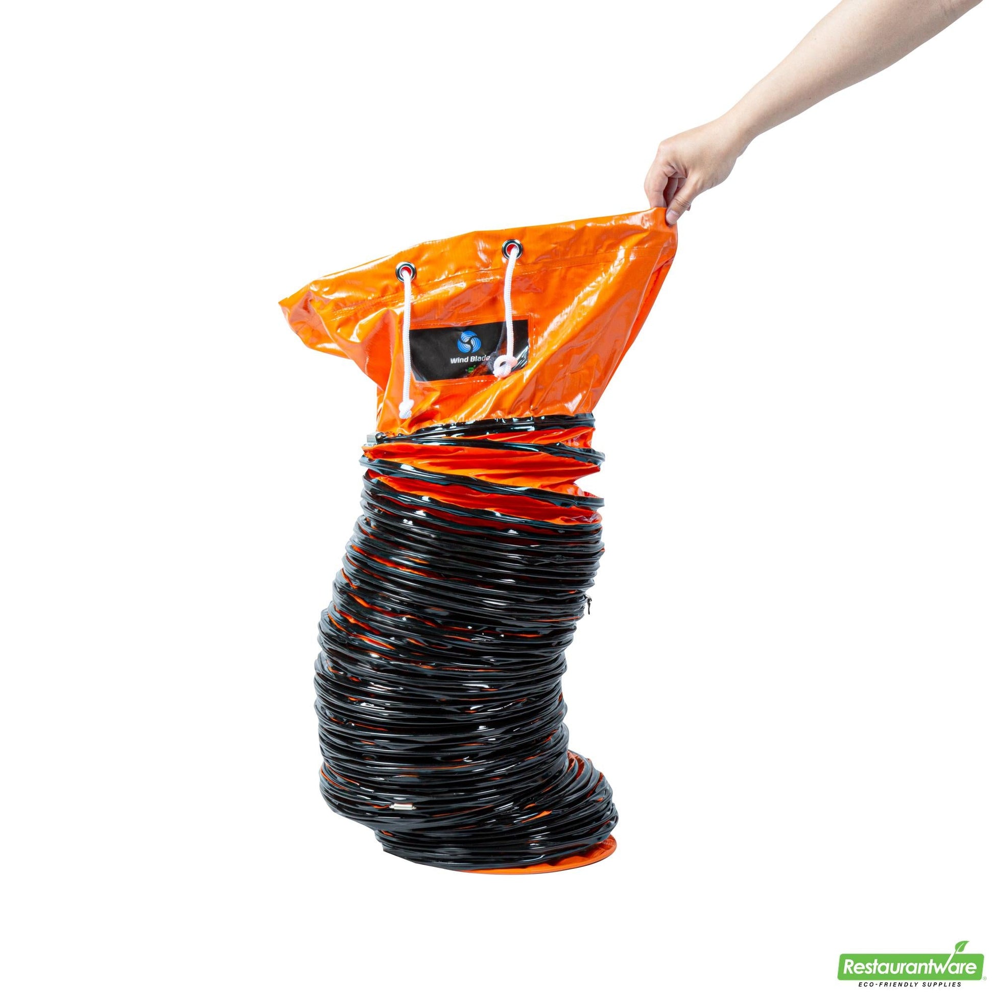 Wholesale Restaurantware Wind Blade Orange Pvc Ventilation Duct Hose - for 10" Ventilator Fan, Insulated, Extra Flexible - 9 3/4" X 25' - 1 Count Box- Bulk