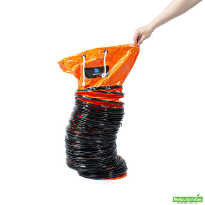Wholesale Restaurantware Wind Blade Orange Pvc Ventilation Duct Hose - for 10" Ventilator Fan, Insulated, Extra Flexible - 9 3/4" X 25' - 1 Count Box- Bulk